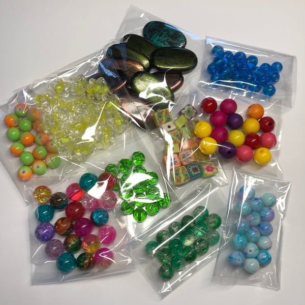 Ten packs jewellery making beads