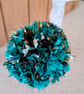 Sari pom pom Christmas tree decorations - green and gold