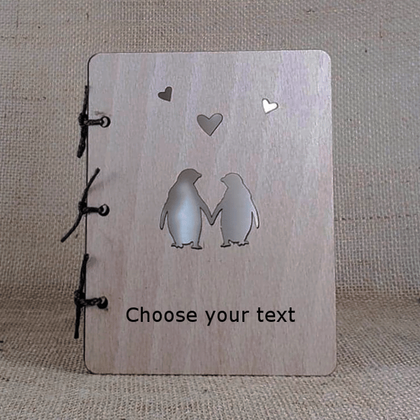 Penguins - Wooden Keepsake Card