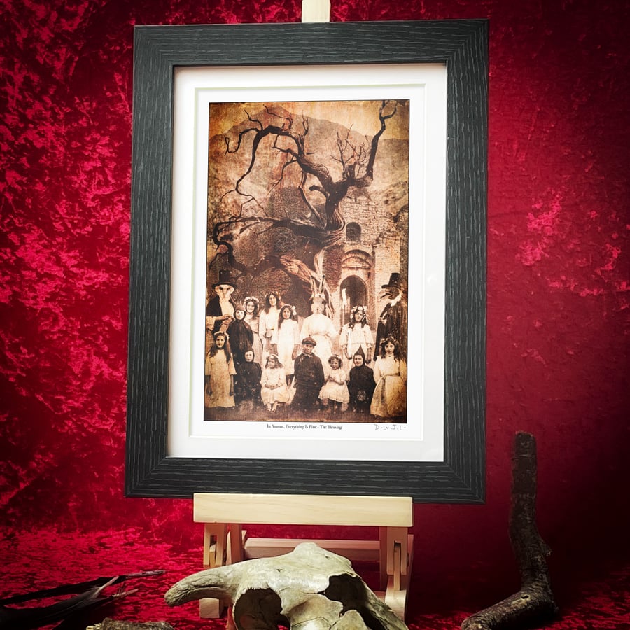 The Blessing - Fairycore Framed Giclée Art Print - Gothic, Ruins, Welsh Folk