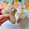 Crochet Baby Booties with 'Born in 2025' Button – Handmade Newborn Gift
