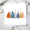 Xmas Alpine Trees Christmas Card