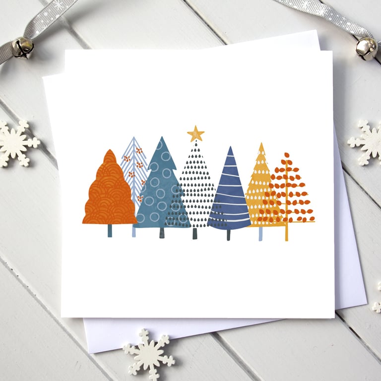 Alpine Trees Christmas Card