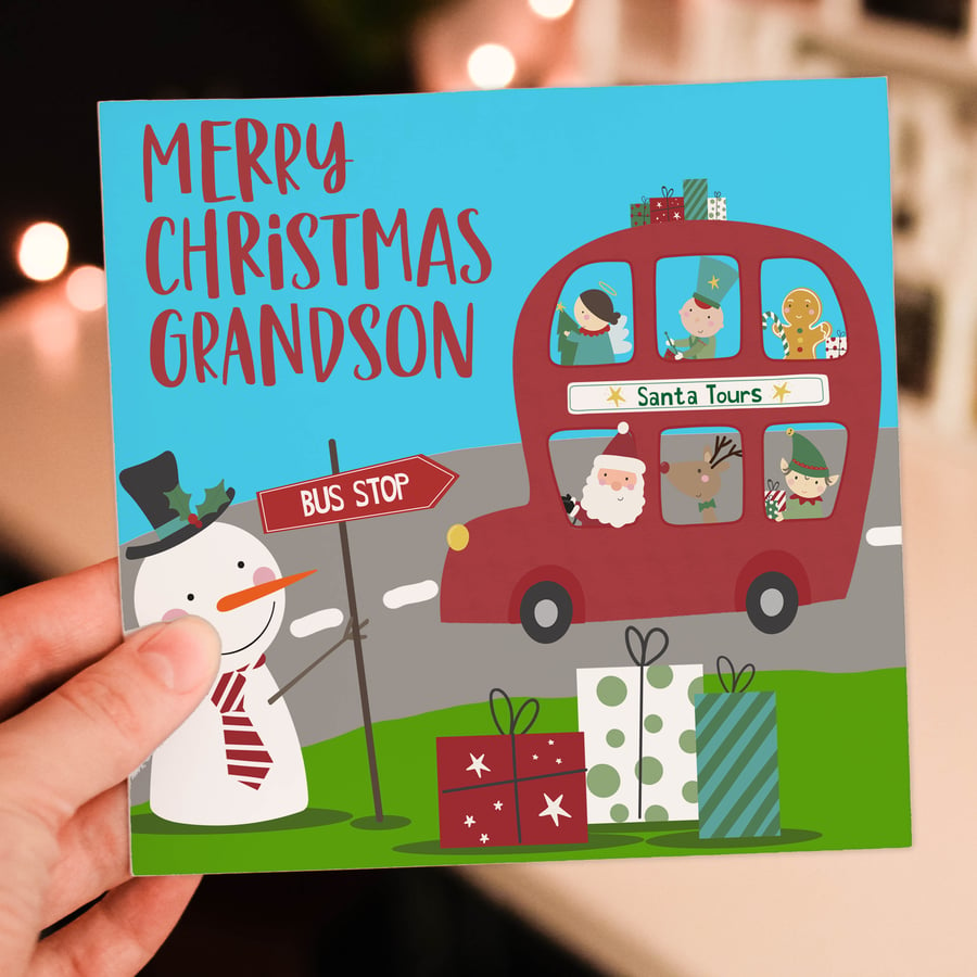Personalised Child’s Christmas card: Santa Tours