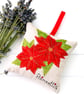 Poinsettia Linen Lavender Bag Personalised Gift - Image 3