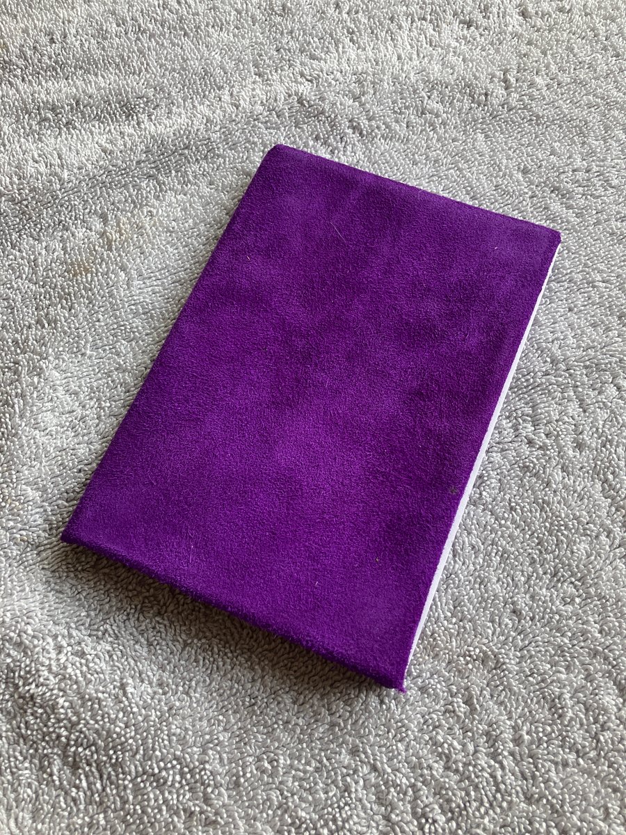 A6: Softcover - Purple coloured Suede Leather bound Notebook - FREE SHIPPING