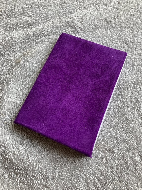 A6: Softcover - Purple coloured Suede Leather bound Notebook - FREE SHIPPING