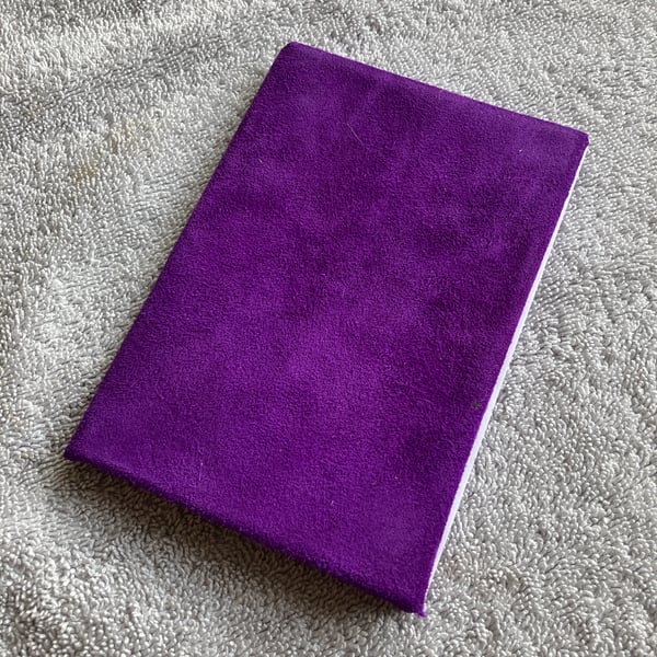 A6: Softcover - Purple coloured Suede Leather bound Notebook - FREE SHIPPING