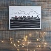 Gig Rowers Christmas Card - rowing, Cornish pilot gig, Cornwall, Xmas row