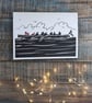 Gig Rowers Christmas Card - rowing, Cornish pilot gig, Cornwall, Xmas row - Image 1