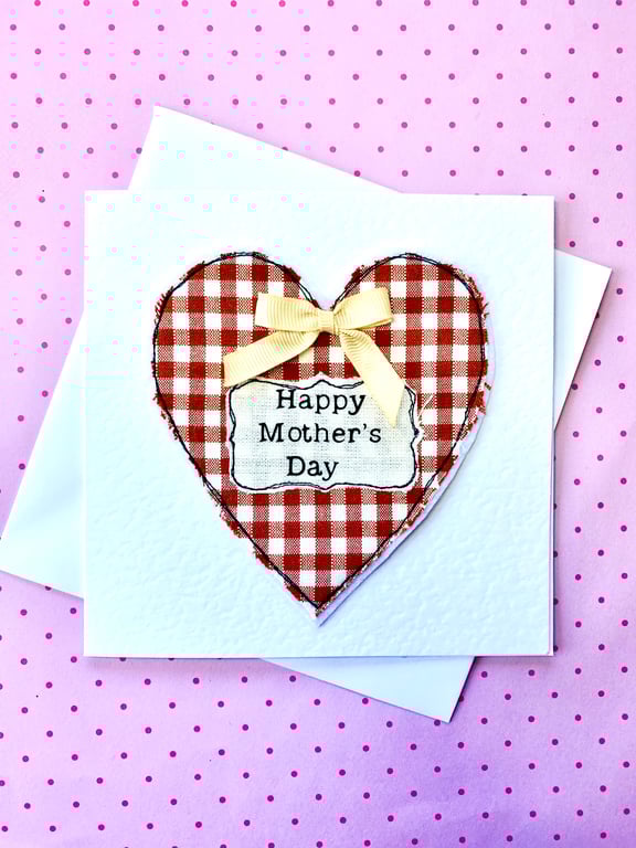 Mother’s Day Floral Heart Free Motion Embroidery Card