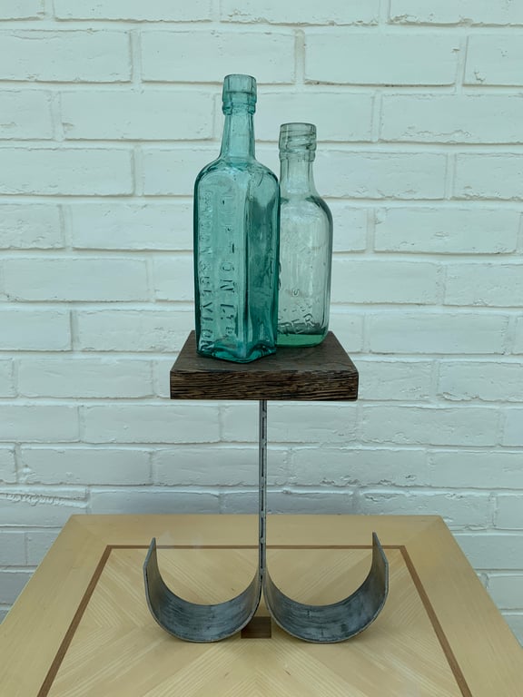 Display Stand Laquered Steel & Solid Wood