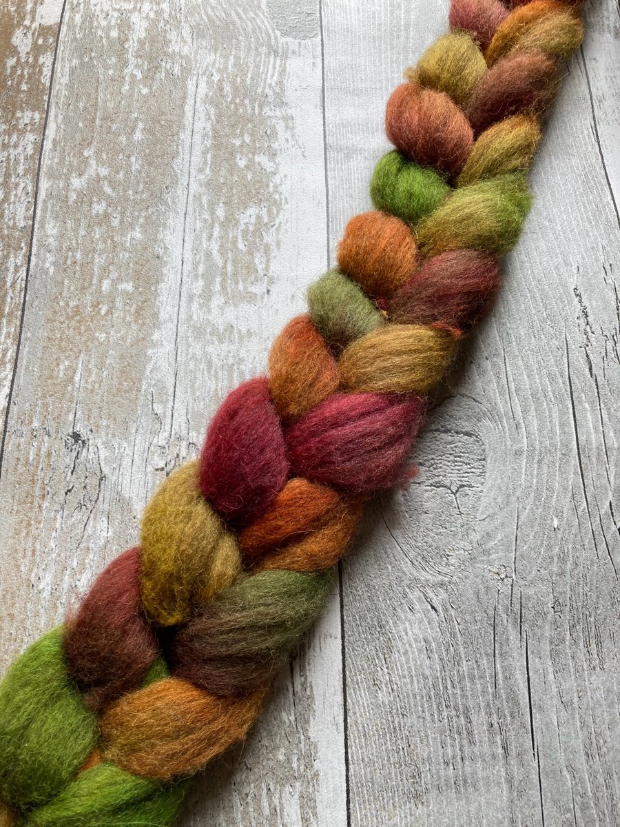 Grey Shetland Spinning fibre 100g Pomegranate 