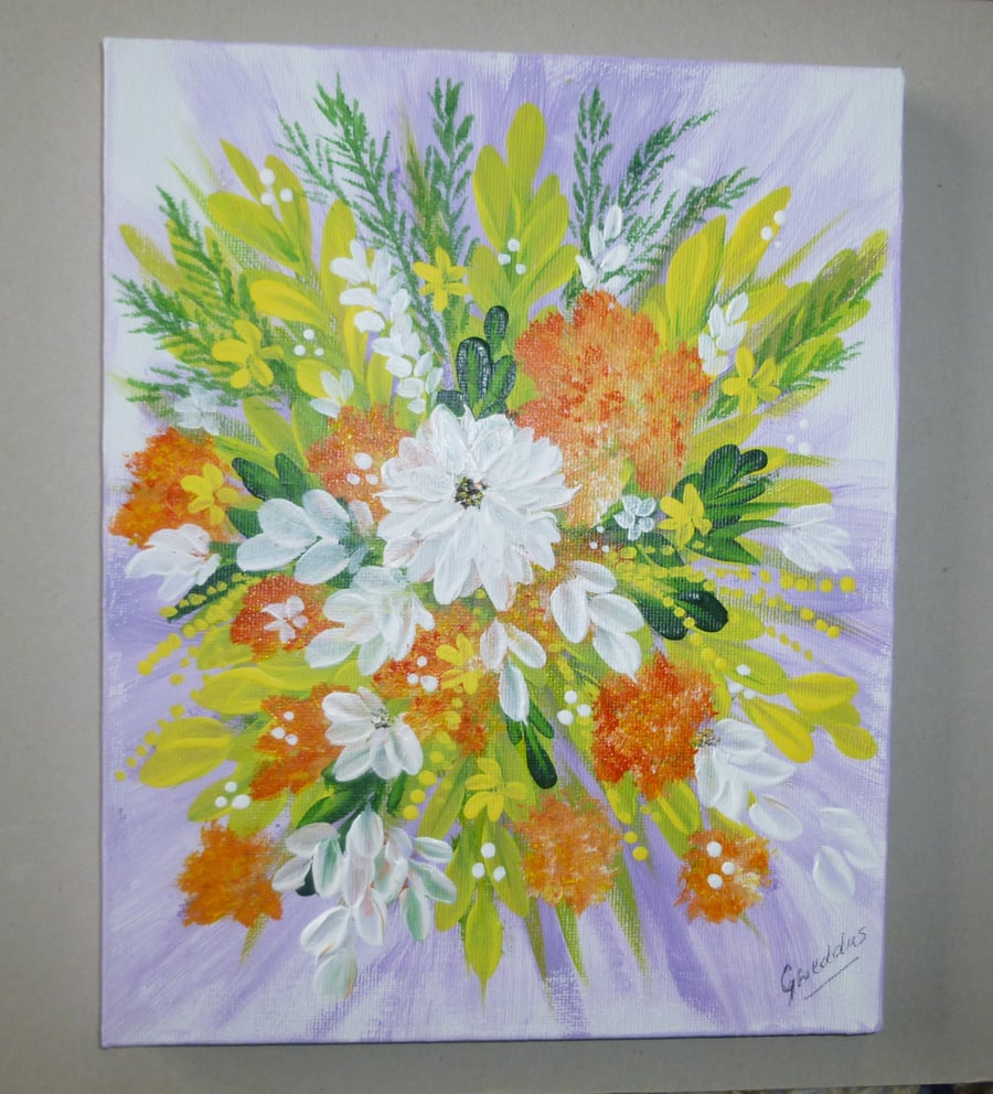 an original floral art acrylic painting ( ref FA 428 B1 )