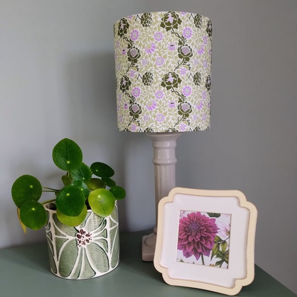 William Morris Olive Orchard Grafton Classic Cylindrical Drum Lampshade.