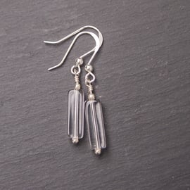Rock crystal pendant earrings