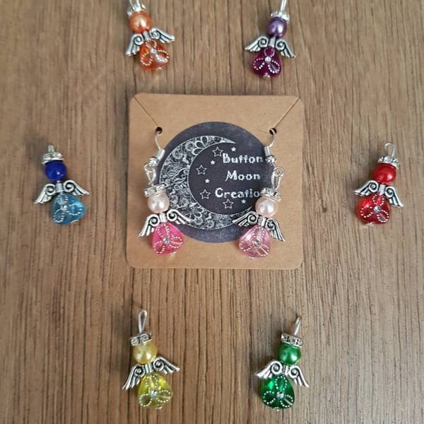 Colourful Angel Bead Charm Earrings. Choice of colours. Gifts for Her. Mothers D