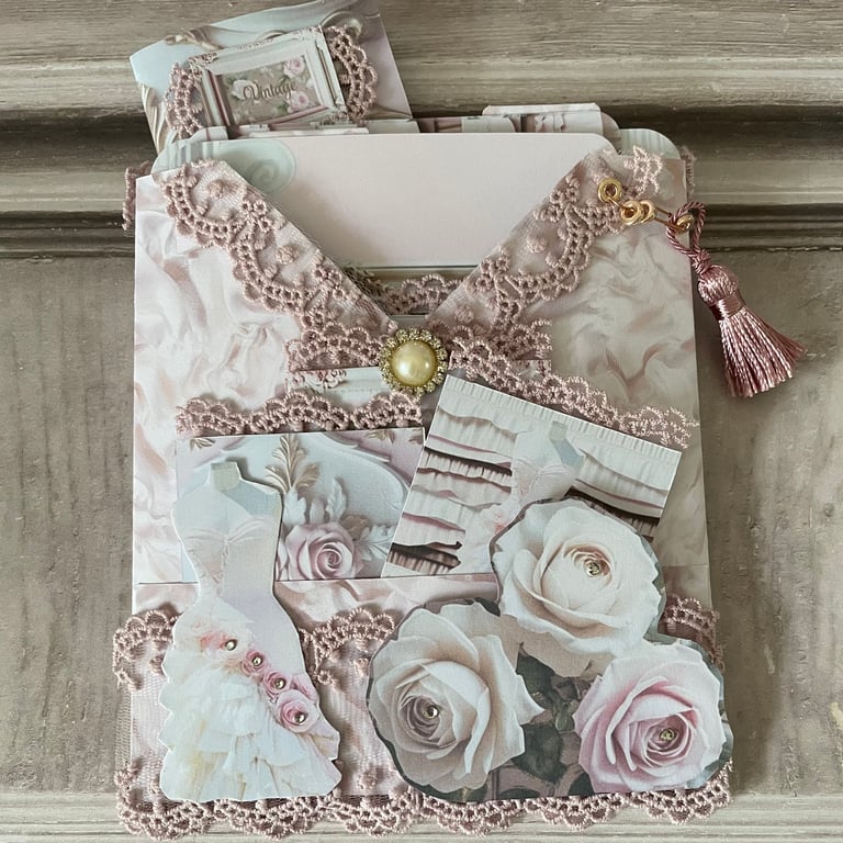 Ephemera Pocket Pink Silk Atelier by Carolee Crafts DTP 0020