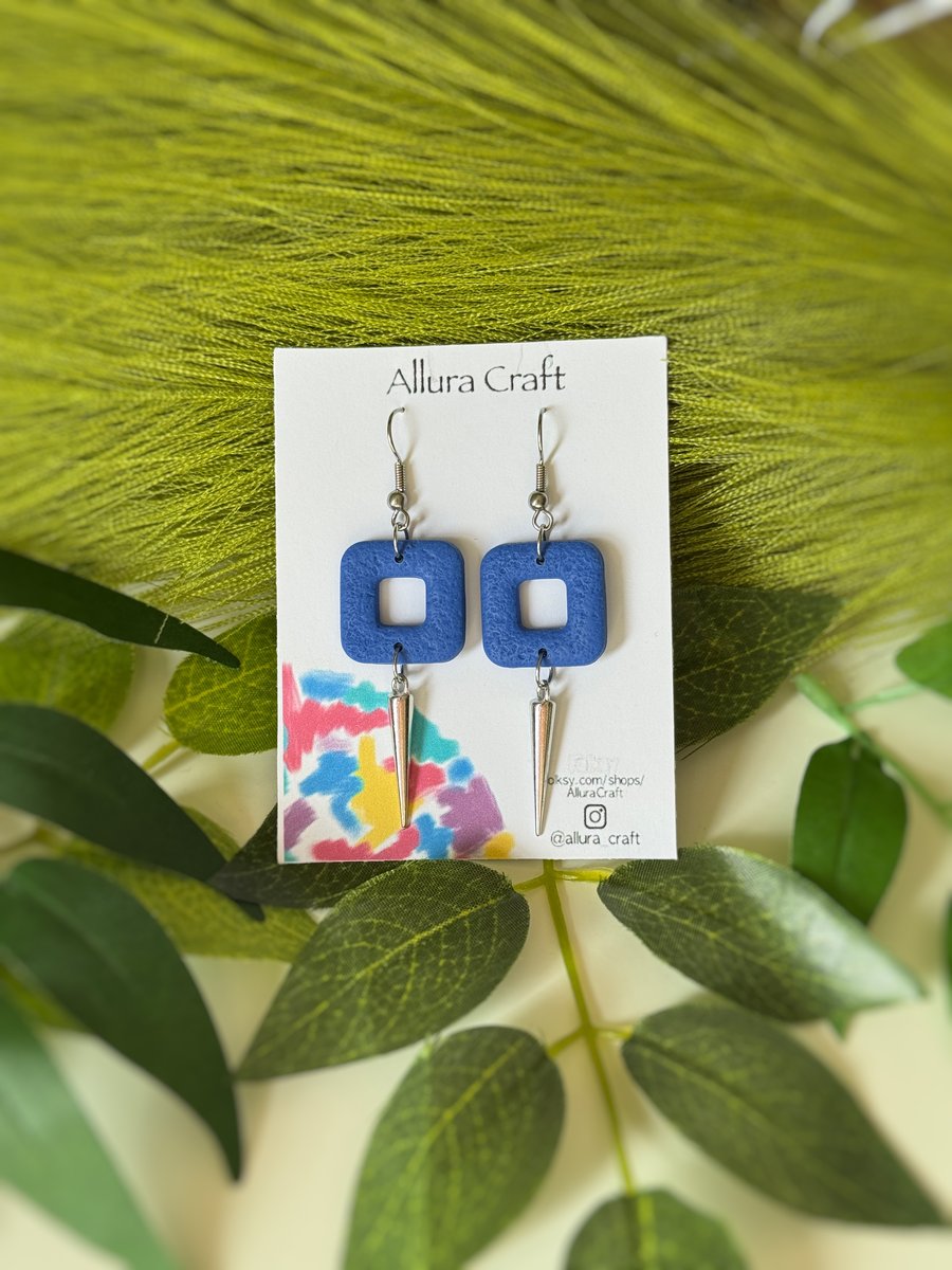 Squares and Spike Earrings