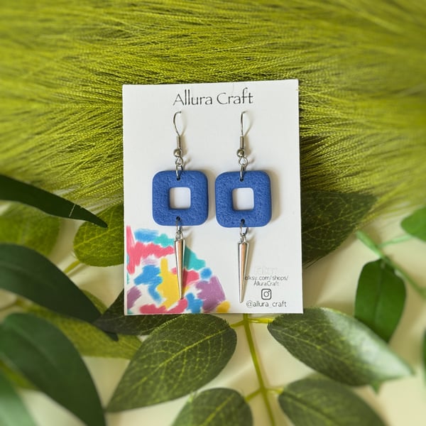 Squares and Spike Earrings