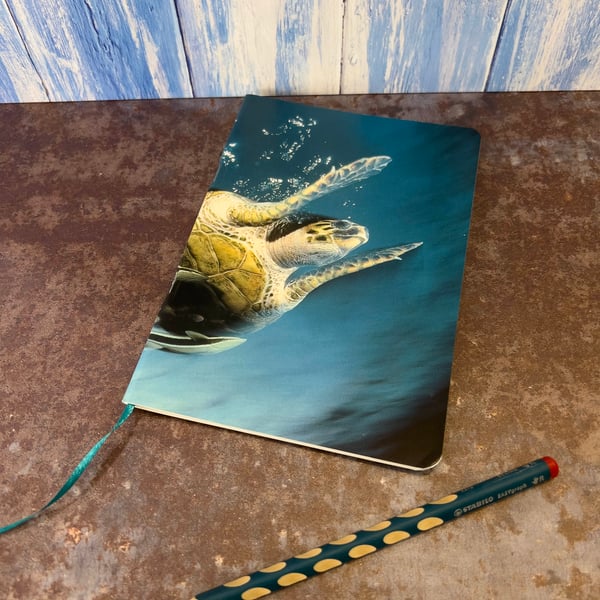 Notebook, Marine themed, A5 (ish), made from up-cycled and recycled materials.