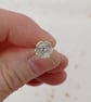 sterling silver flower & crystal earrings - two in one stud earrings - Image 6