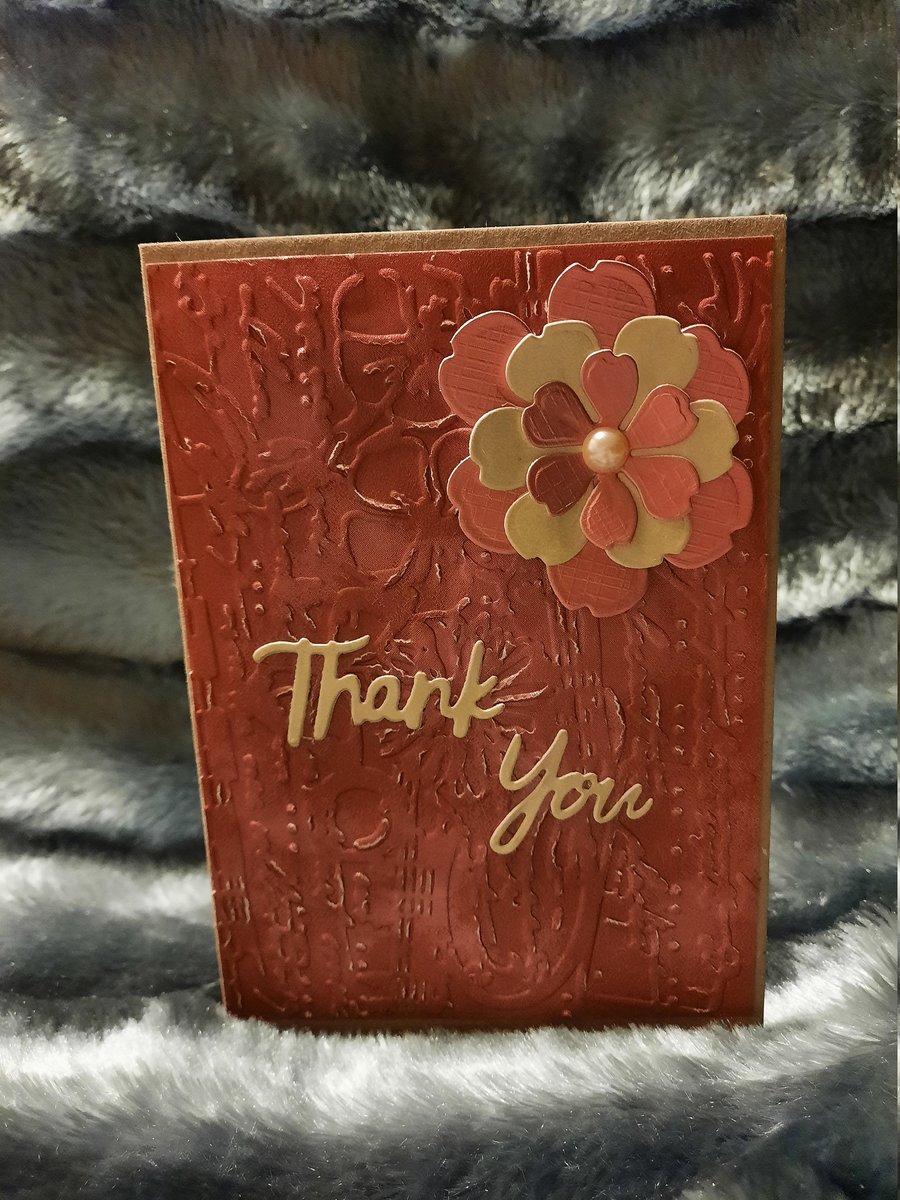Shabby Leather Look Thank You Card