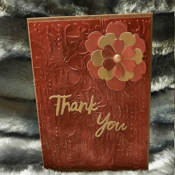 Shabby Leather Look Thank You Card