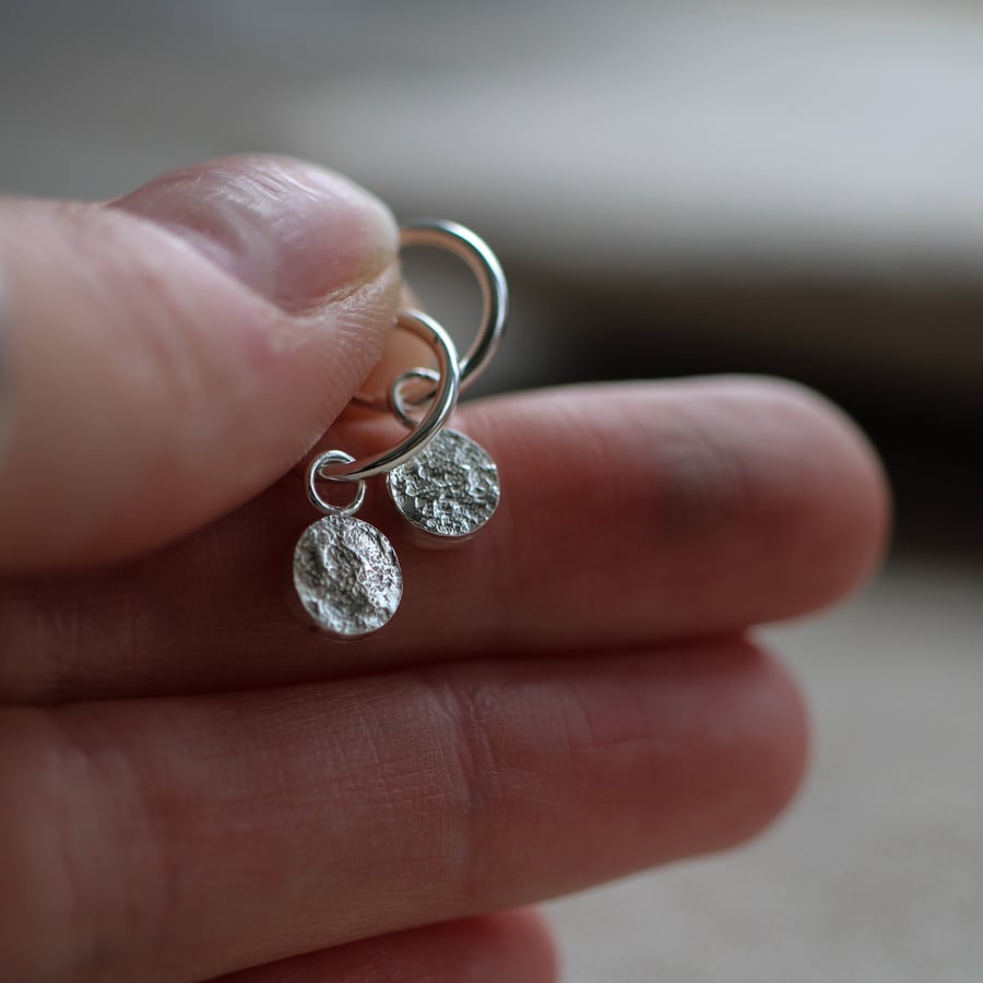 Sterling silver huggie earrings handmade endle Folksy