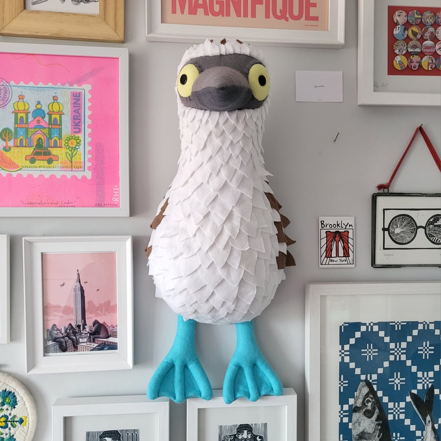 BOOBY BIRD - Felt Faux Taxidermy - Wall Mounted Animal Head