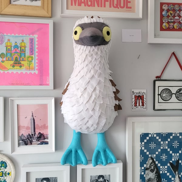BOOBY BIRD - Felt Faux Taxidermy - Wall Mounted Animal Head