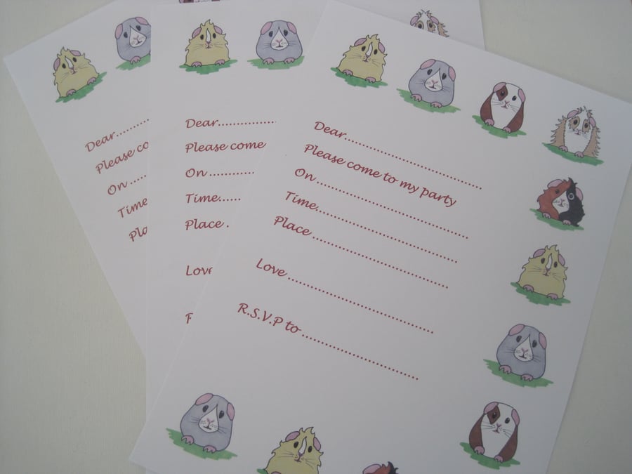 Guinea Pig Party Invitation