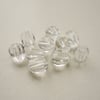 10 Clear Drop Ribbed Beads