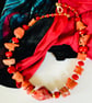 Chunky bold coral necklace f