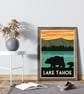 Lake Tahoe retro travel poster, Lake Tahoe travel print, USA travel art - Image 2