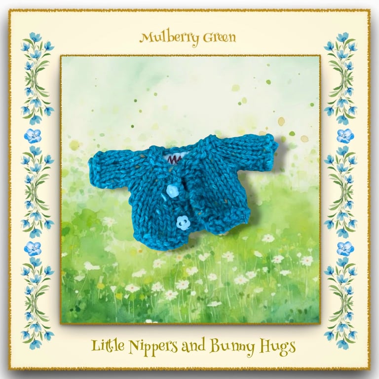 Little Nippers and Bunny Hugs Turquoise Cardigan 
