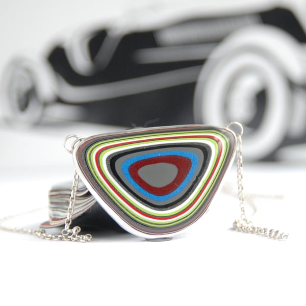 Statement Jeep fordite and sterling silver necklace