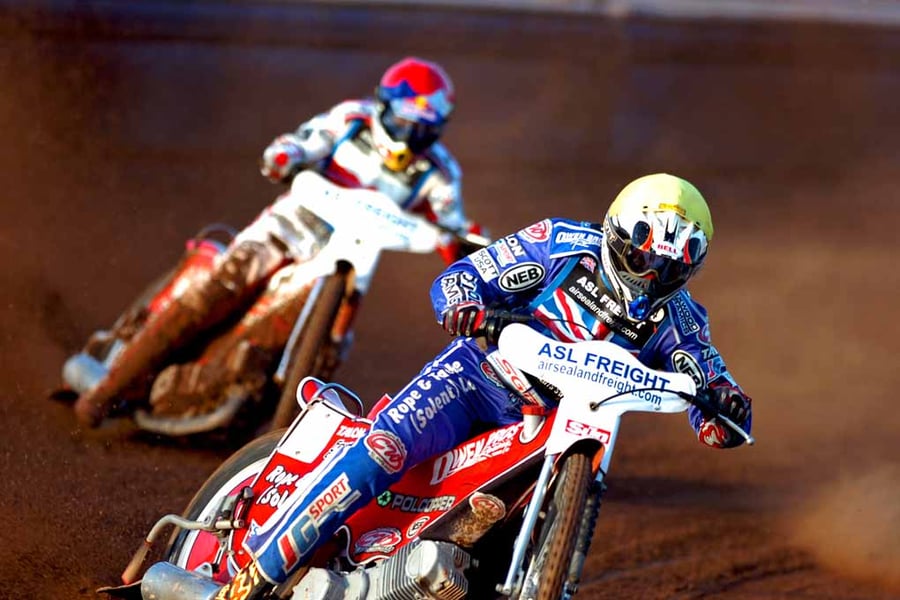 Great Britain Speedway Motorcycle Action Photograph Print