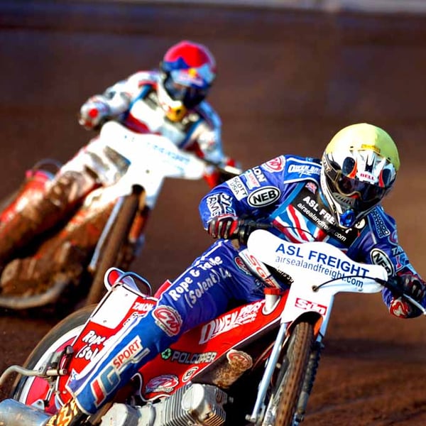 Great Britain Speedway Motorcycle Action Photograph Print
