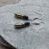 Coated Haematite  Drop Earrings Silver Plate