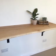 Solid oak wall mounted breakfast bar, home offi... - Folksy
