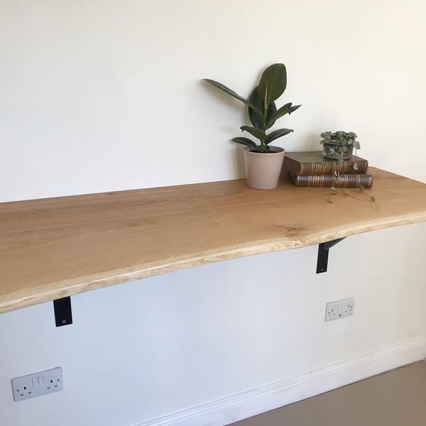 Solid oak wall mounted breakfast bar, home office LARGE