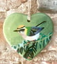 Festive Firecrest Heart - British Bird Christmas Decoration or Keepsake Gift - Image 2
