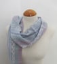 Grey and Purple Handwoven Scrap Scarf - Image 3