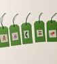 Five Large Cross-Stitch Christmas Gift Tags – Gingerbread, Robin and Pudding - Image 3