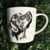 Black Labrador bone China mug