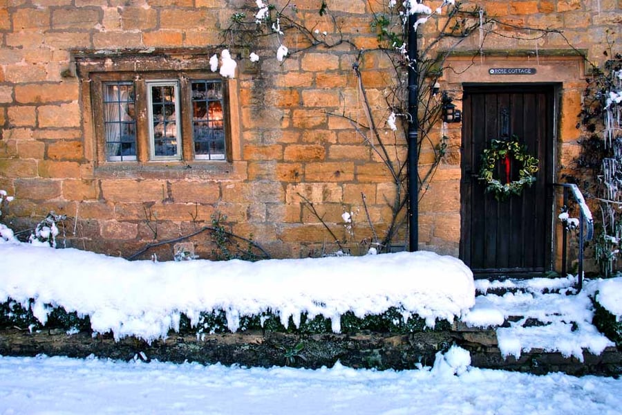 Snowshill In The Snow Cotswolds Gloucestershire Photograph Print