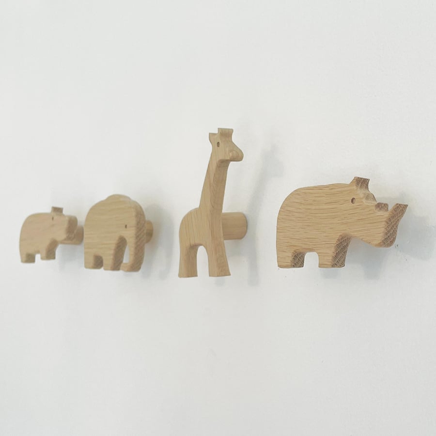 Safari Animal Wall Hooks, nursery decor, coat hooks, nursery hook
