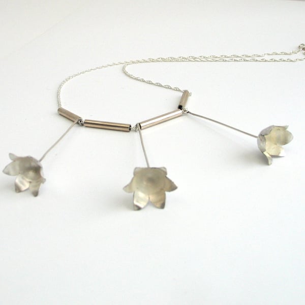 Sterling Silver Flower Necklace