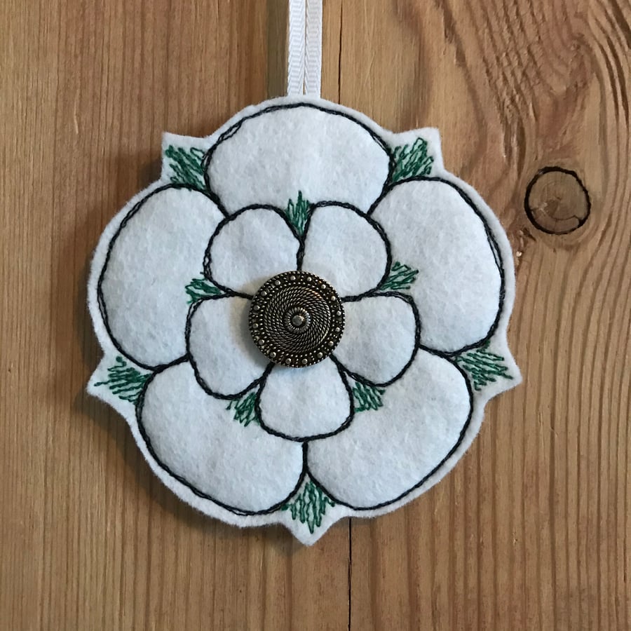 Yorkshire Rose hanging decoration